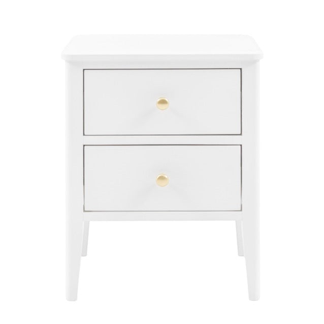 Acton 2 Drawer Bedside Table - White
