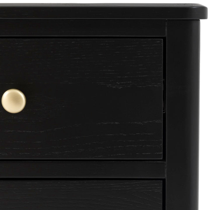 Acton 2 Drawer Bedside Table - Black