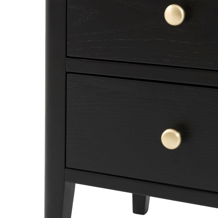 Acton 2 Drawer Bedside Table - Black