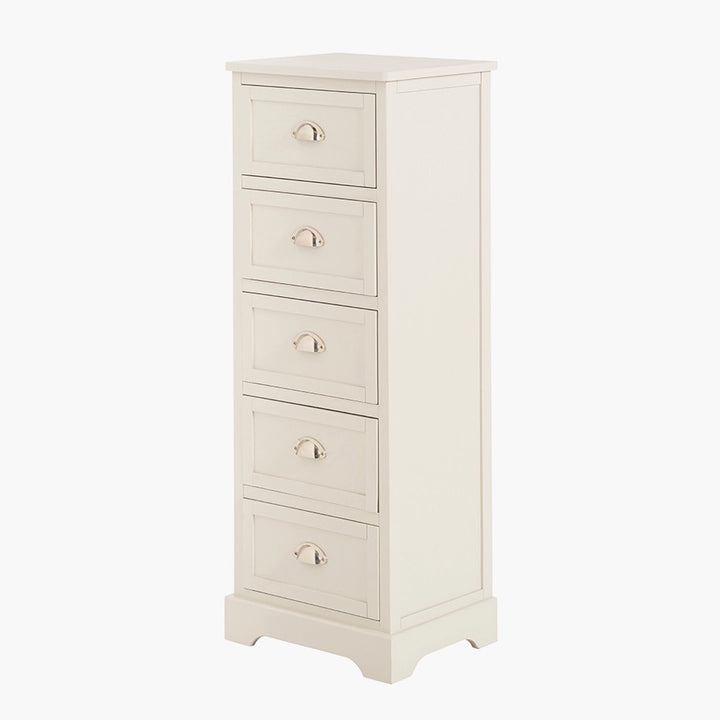 Croft Linen Pine 5 Drawer Tallboy