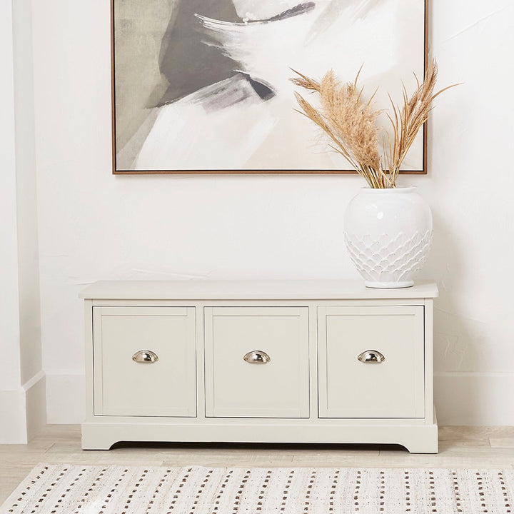 Croft Linen Pine 3 Drawer Low Unit