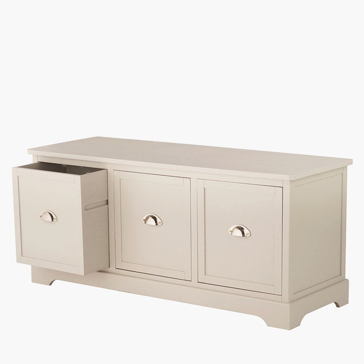 Croft Linen Pine 3 Drawer Low Unit