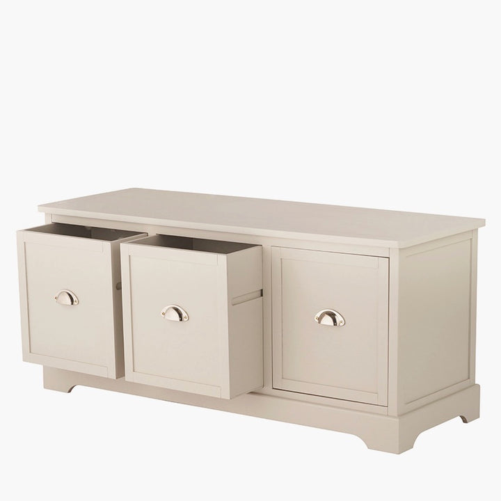 Croft Linen Pine 3 Drawer Low Unit