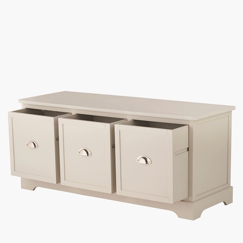 Croft Linen Pine 3 Drawer Low Unit