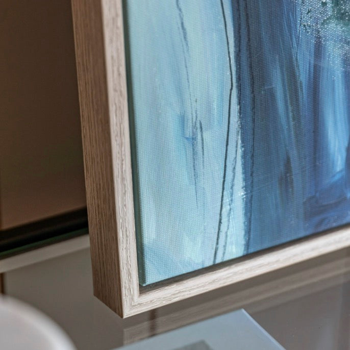 Teal Sketched Lines Abstract Canvas