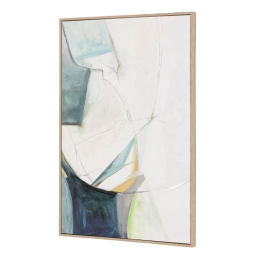 Teal Sketched Lines Abstract Canvas