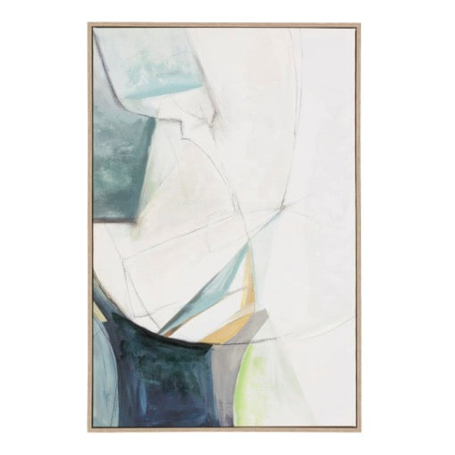 Teal Sketched Lines Abstract Canvas