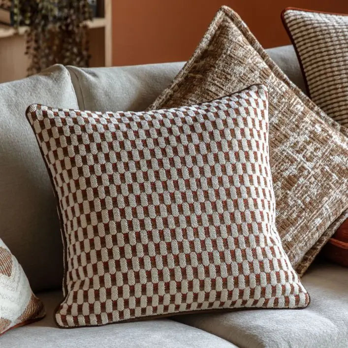 Marais Jacquard Cushion - Rust