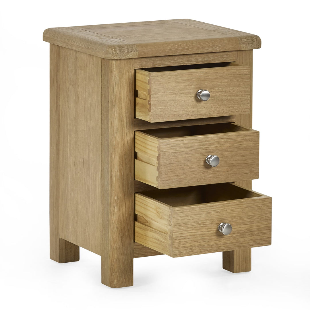 Memphis Limed Oak 3 Drawer Bedside styled in a bedroom|Memphis Limed Oak 3 Drawer Bedside on a white background|Memphis Limed Oak 3 Drawer Bedside MEM003 detail view 1|Memphis Limed Oak 3 Drawer Bedside MEM003 detail view 2|Memphis Limed Oak 3 Drawer Bedside MEM003 detail view 3|Memphis Limed Oak 3 Drawer Bedside MEM003 detail view 4|Memphis Limed Oak 3 Drawer Bedside MEM003 detail view 5|Memphis Limed Oak 3 Drawer Bedside MEM003 detail view 6|Memphis Limed Oak 3 Drawer Bedside MEM003 detail view 7