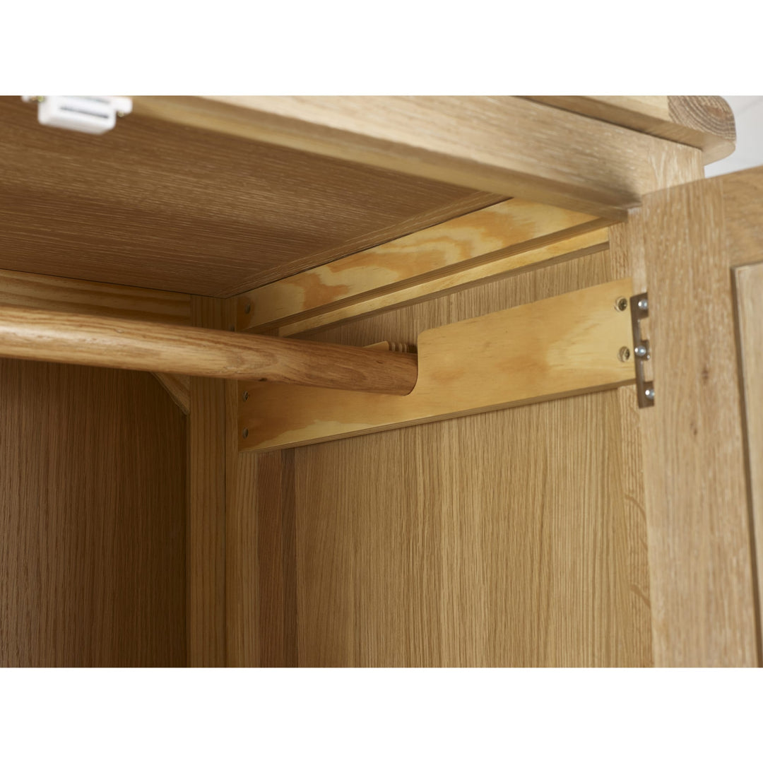 Memphis Limed Oak 2 Door 1 Drawer Wardrobe