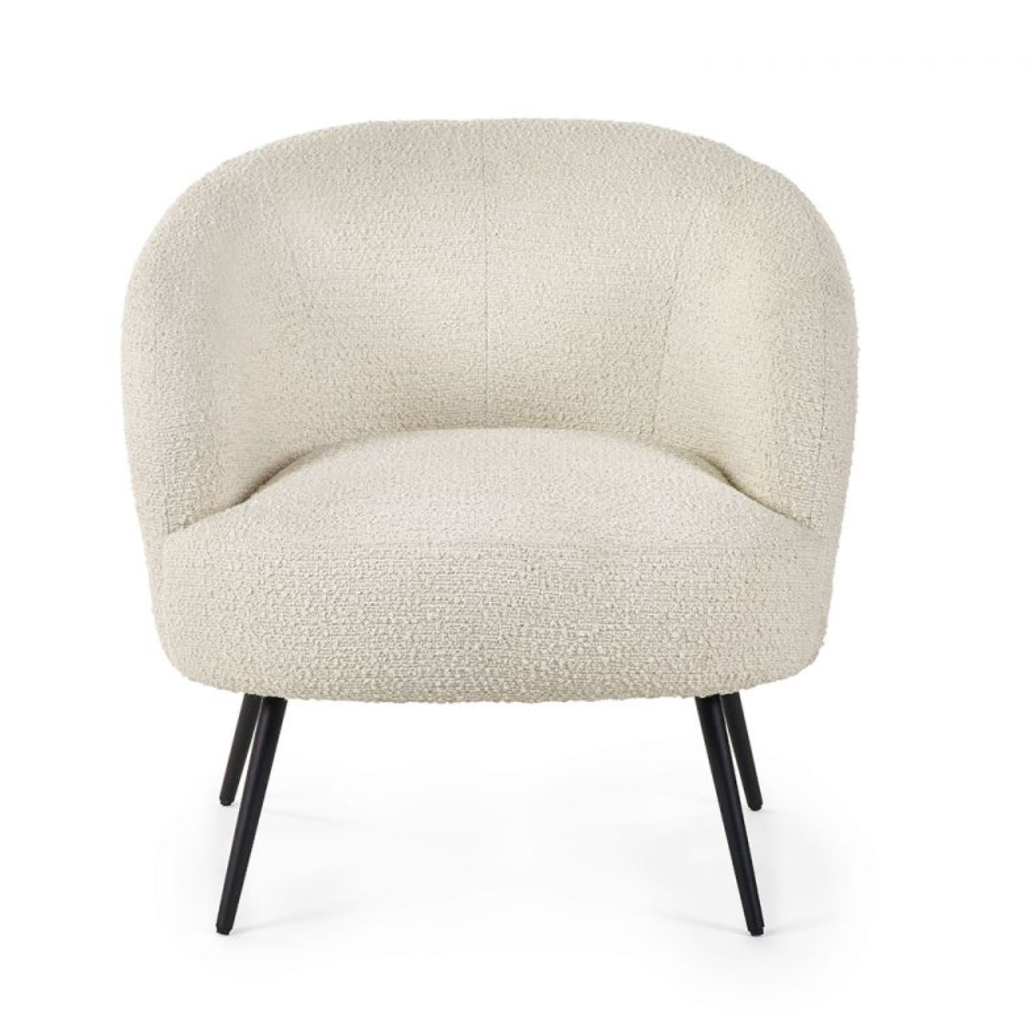 Gigi Ivory Boucle Accent Chair with Black Legs