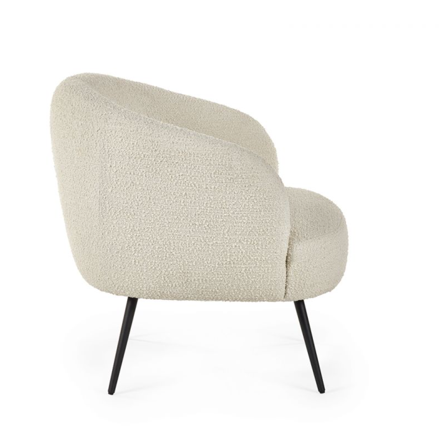 Gigi Ivory Boucle Accent Chair with Black Legs