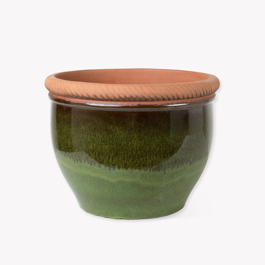 Coleshill Ceramic Planter 48cm in Olive Green by Garden Trading
