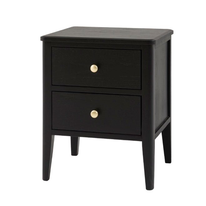 Acton 2 Drawer Bedside Table - Black4 - Duck Barn Interiors