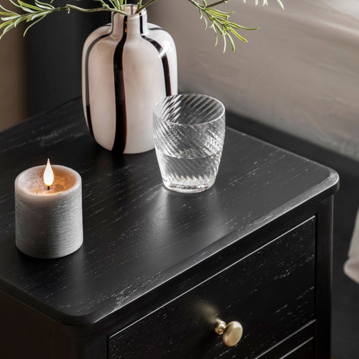 Acton 2 Drawer Bedside Table - Black3 - Duck Barn Interiors