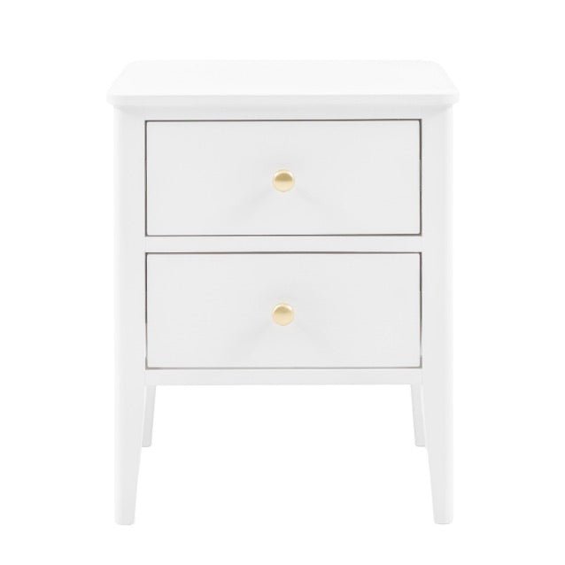 Acton 2 Drawer Bedside Table - White4 - Duck Barn Interiors