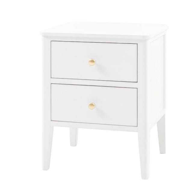 Acton 2 Drawer Bedside Table - White5 - Duck Barn Interiors