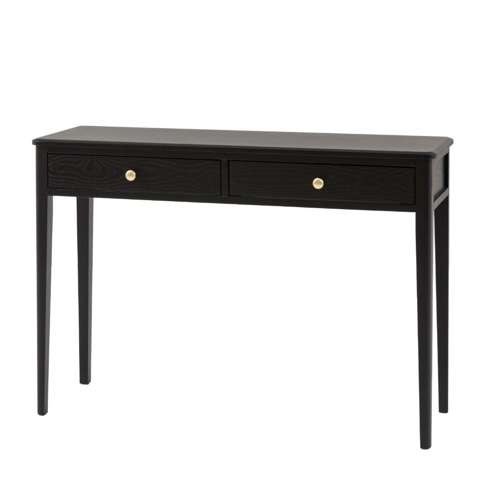 Acton 2 Drawer Console Table - Black4 - Duck Barn Interiors