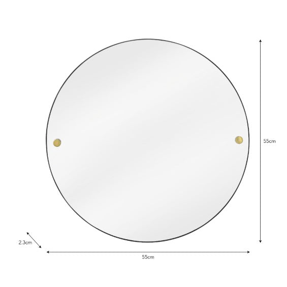 Adelphi Round Wall Mirror in Black - Steel4 - Duck Barn Interiors