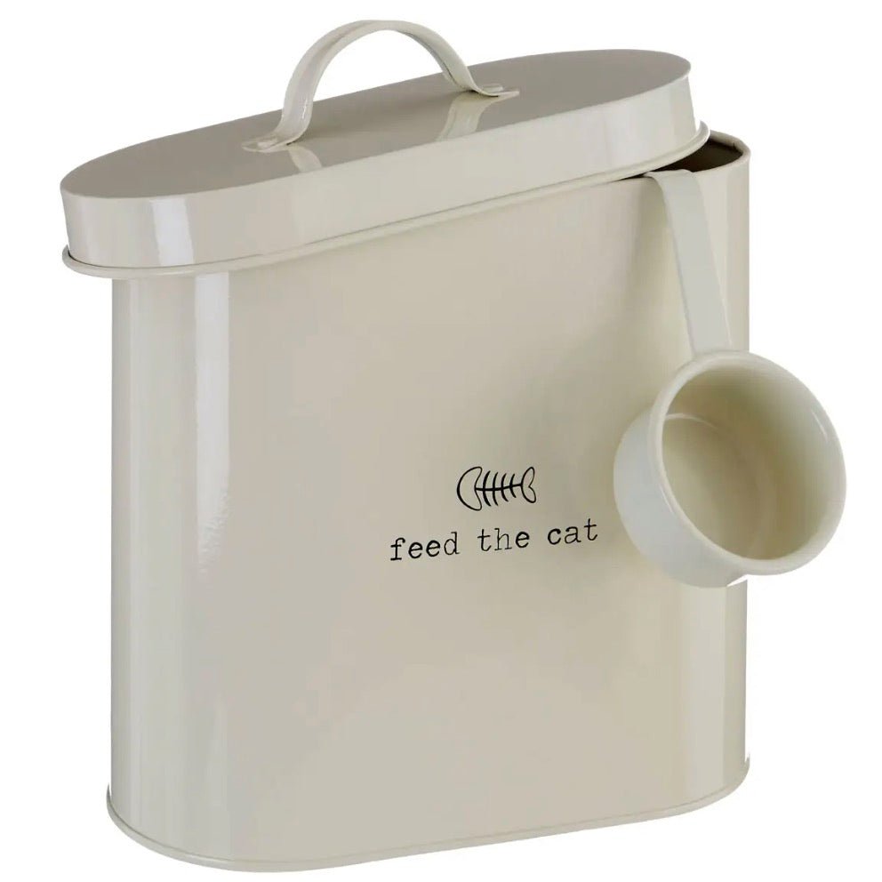 Adore Pets 2.8 Litre Feed The Cat Food Storage Bin With Spoon3 - Duck Barn Interiors