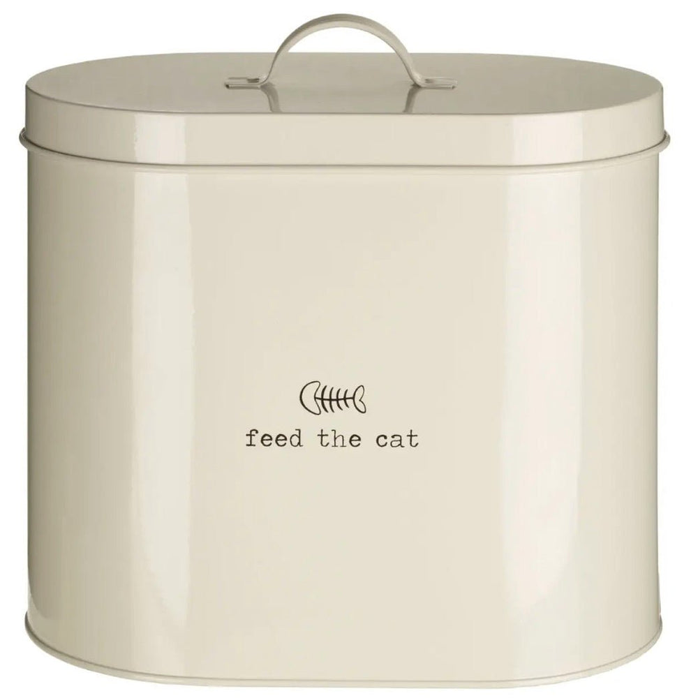 Adore Pets 6.5Ltr Feed The Cat Food Cream Storage Bin With Spoon1 - Duck Barn Interiors