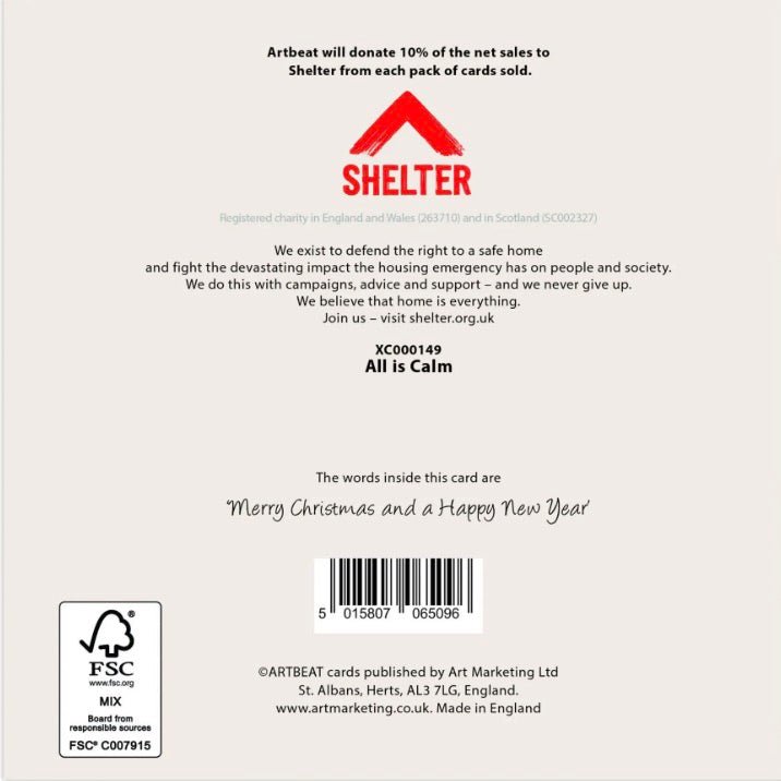 All Is Calm Charity Christmas Cards - Pack of 63 - Duck Barn Interiors