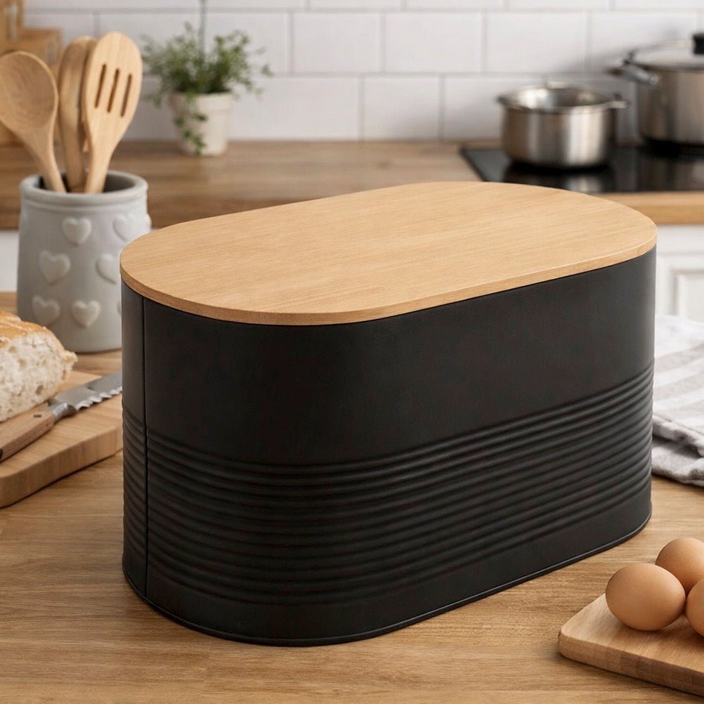 Alton Black Bread Bin1 - Duck Barn Interiors