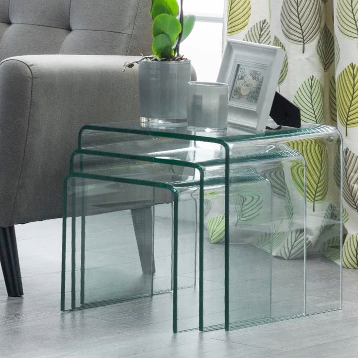 Amalfi Nest Of 3 Tables - Glass1 - Duck Barn Interiors