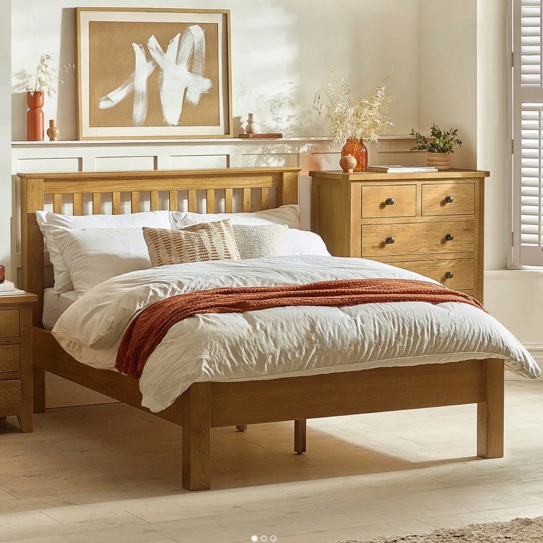 Amsterdam Oak Bed - Low Foot End (Various Sizes)1 - Duck Barn Interiors