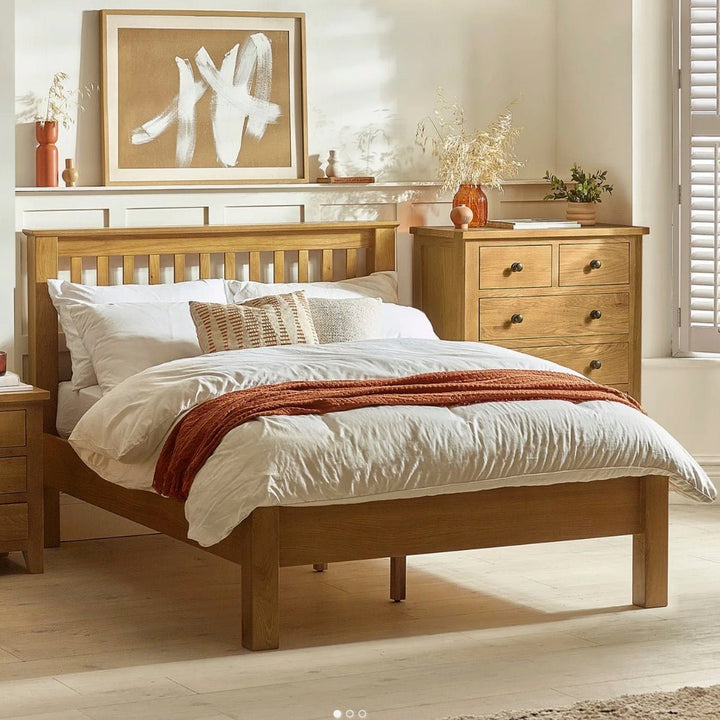 Amsterdam Oak Bed - Low Foot End (Various Sizes)1 - Duck Barn Interiors