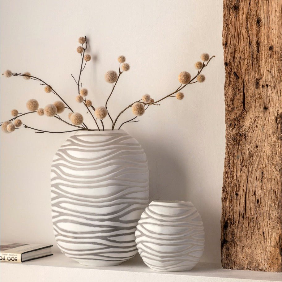 Andorra Handblown Carved Glass Vase - Small3 - Duck Barn Interiors