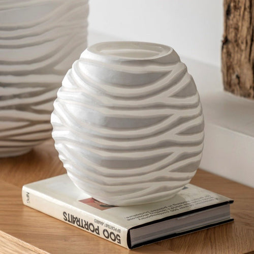 Andorra Handblown Carved Glass Vase - Small