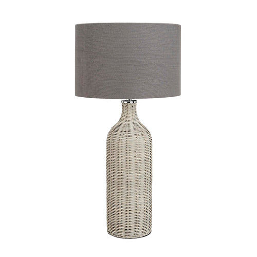 Anika Grey Wash Rattan Bottle Table Lamp