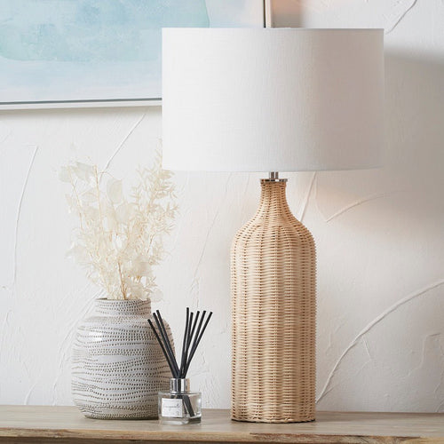 Anika Natural Rattan Bottle Table Lamp