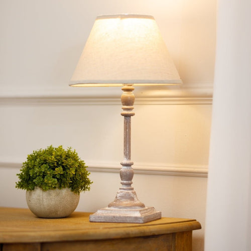 Antia Stem Table Lamp With Linen Shade
