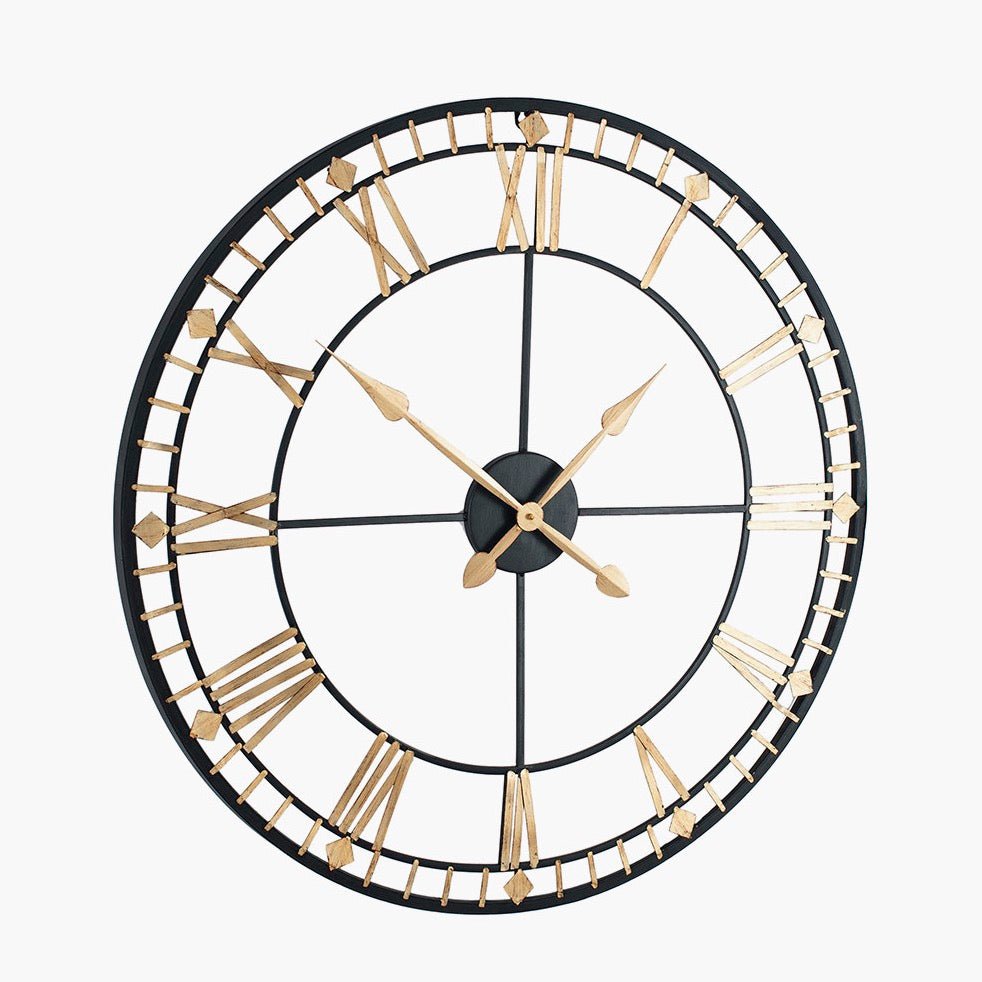 80cm Clock Antique Bronze and Gold Metal Extra Large Wall Clock (80cm) – Duck Barn ...