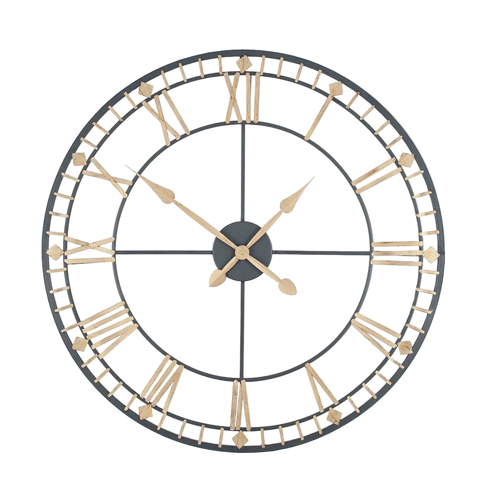 Antique Bronze and Gold Metal Extra Large Wall Clock (80cm)1 - Duck Barn Interiors