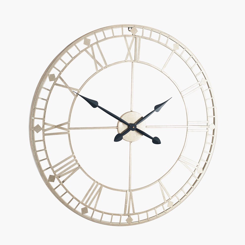 80cm Clock Antique Gold Metal Wall Clock (80cm) – Duck Barn Interiors