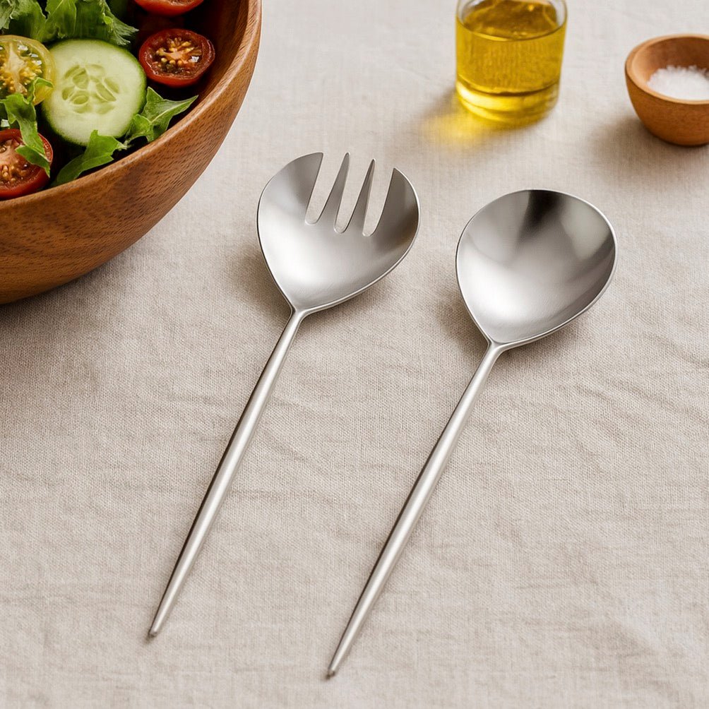 Artisan Stainless Steel Salad Servers - Gift Boxed2 - Duck Barn Interiors