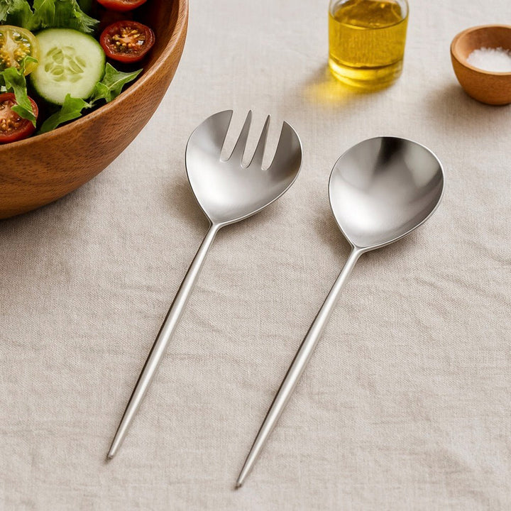 Artisan Stainless Steel Salad Servers - Gift Boxed2 - Duck Barn Interiors