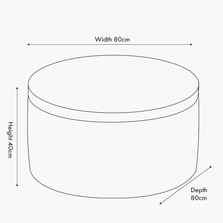 Arturo Leather Storage Pouffe - Peppercorn9 - Duck Barn Interiors