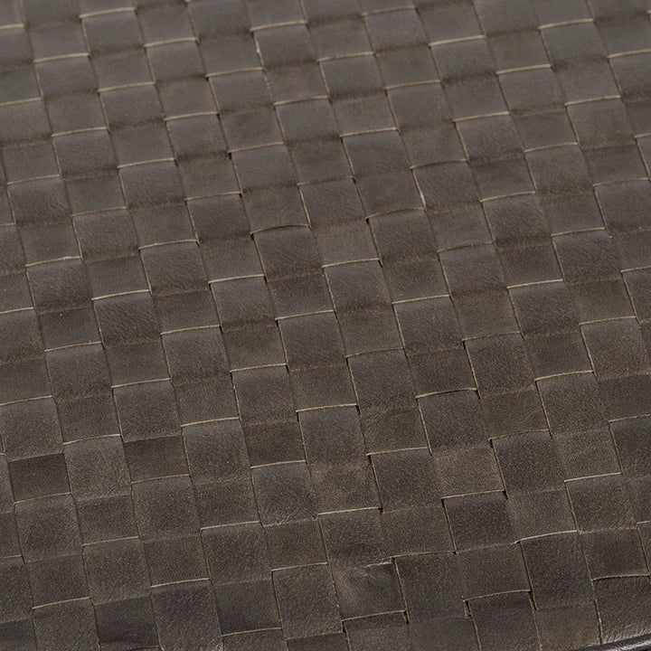 Arturo Leather Storage Pouffe - Peppercorn5 - Duck Barn Interiors