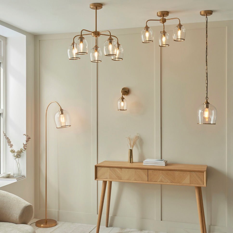 Ashcroft 3 Light Ceiling Light - Brushed Aged Brass5 - Duck Barn Interiors