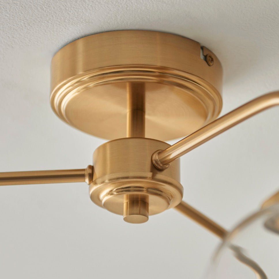 Ashcroft 3 Light Ceiling Light - Brushed Aged Brass4 - Duck Barn Interiors