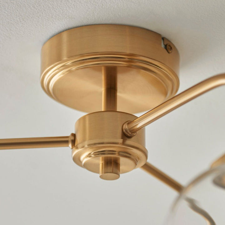 Ashcroft 3 Light Ceiling Light - Brushed Aged Brass4 - Duck Barn Interiors