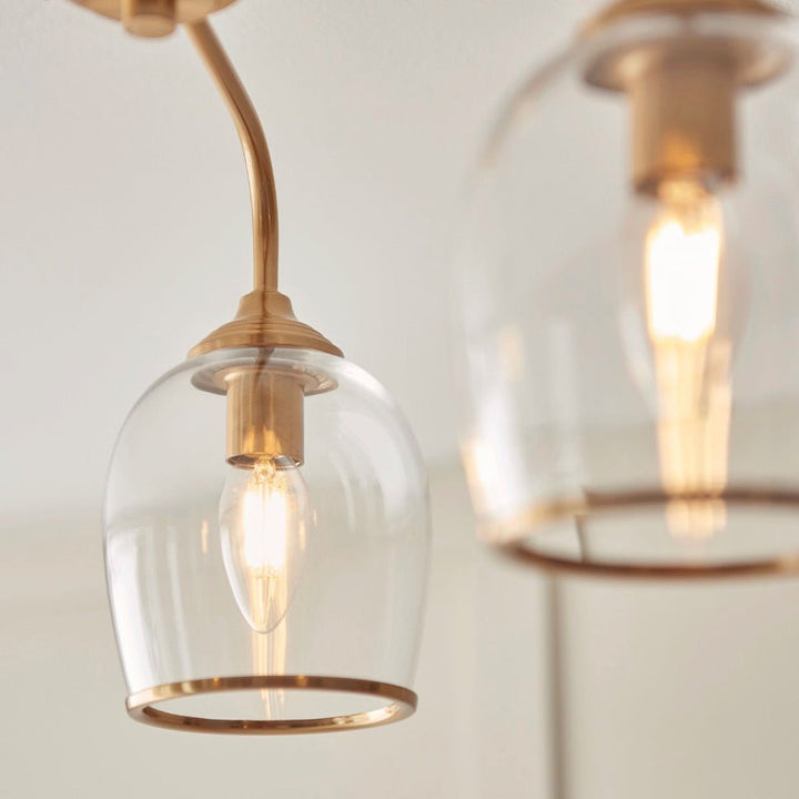 Ashcroft 3 Light Ceiling Light - Brushed Aged Brass3 - Duck Barn Interiors