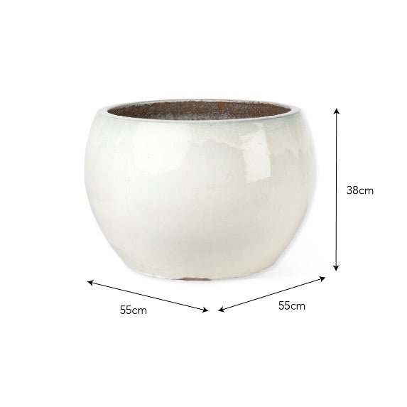 Aspley Ceramic White Planter (2 Sizes)5 - Duck Barn Interiors