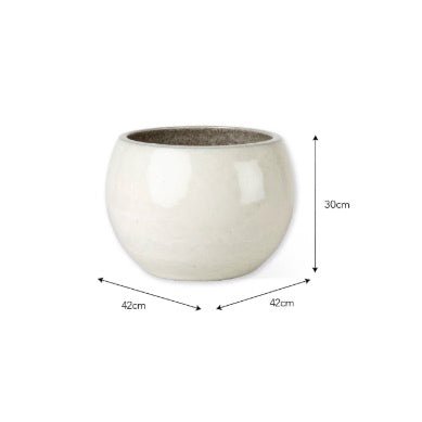 Aspley Ceramic White Planter (2 Sizes)6 - Duck Barn Interiors