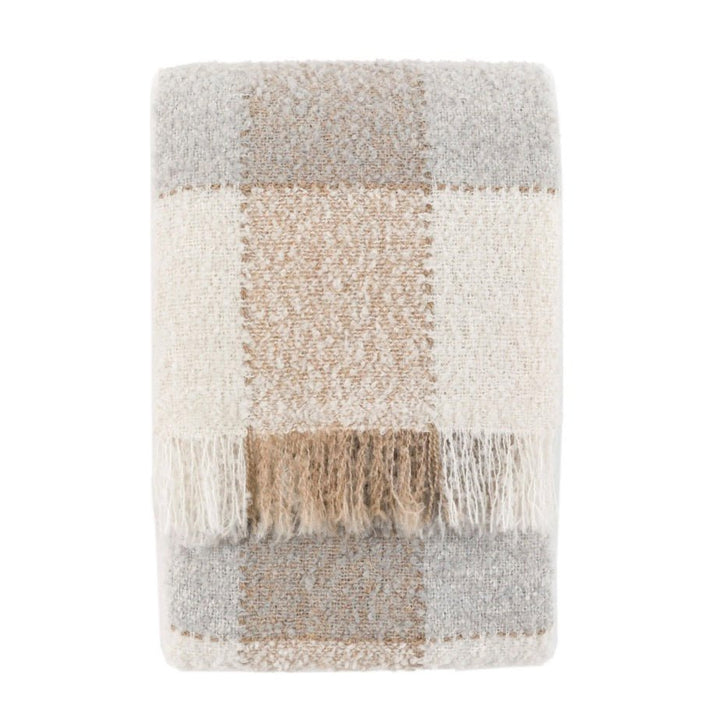 Autumn Check Boucle Throw - Natural1 - Duck Barn Interiors