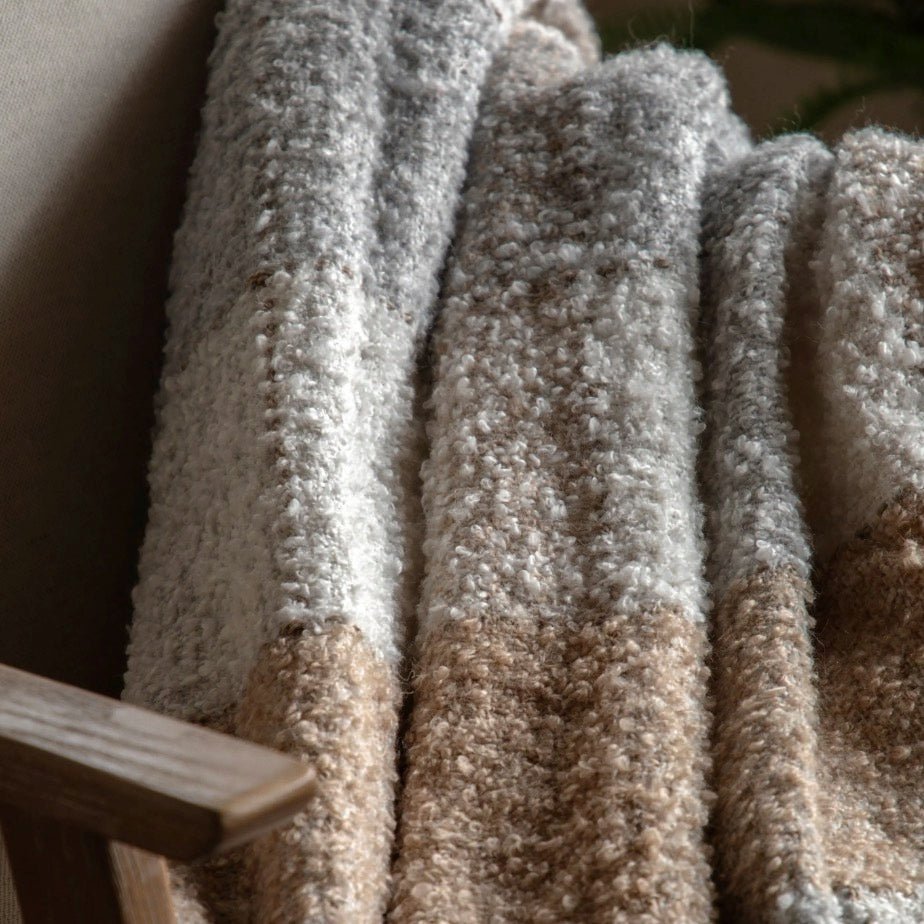 Autumn Check Boucle Throw - Natural4 - Duck Barn Interiors